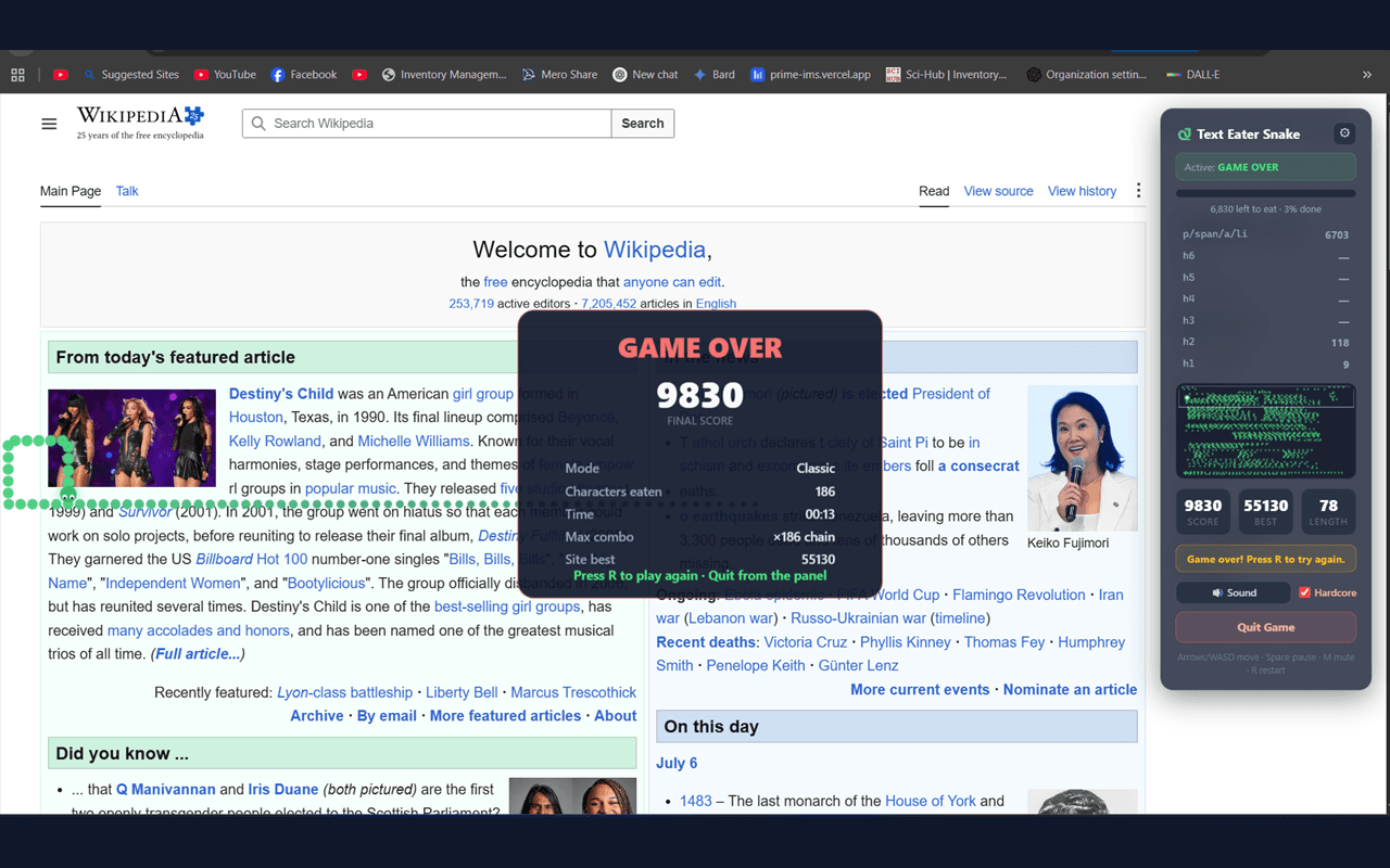 Text Eater Snake gameplay screenshot 4